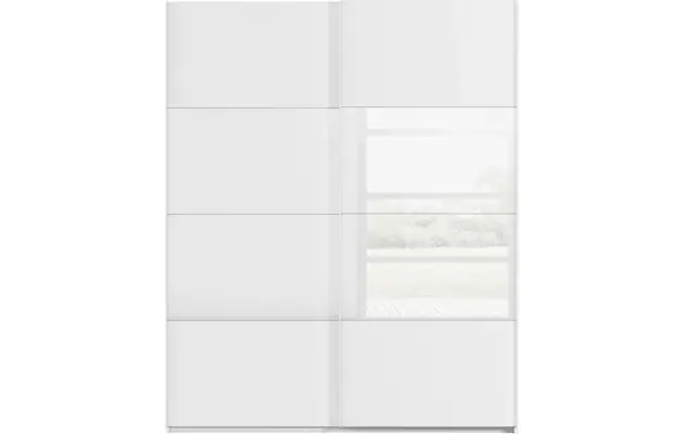 Goossens kledingkast finca combi glans mat glas wit hoogwaardig meubelplaat - 8244364-{merk}-finca-combi-sts-wit-schuifdeuren-01